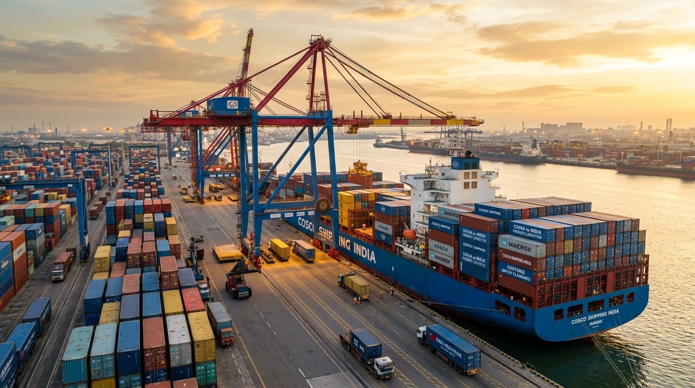 Container shipping cargo port logistics from Yiwu to India